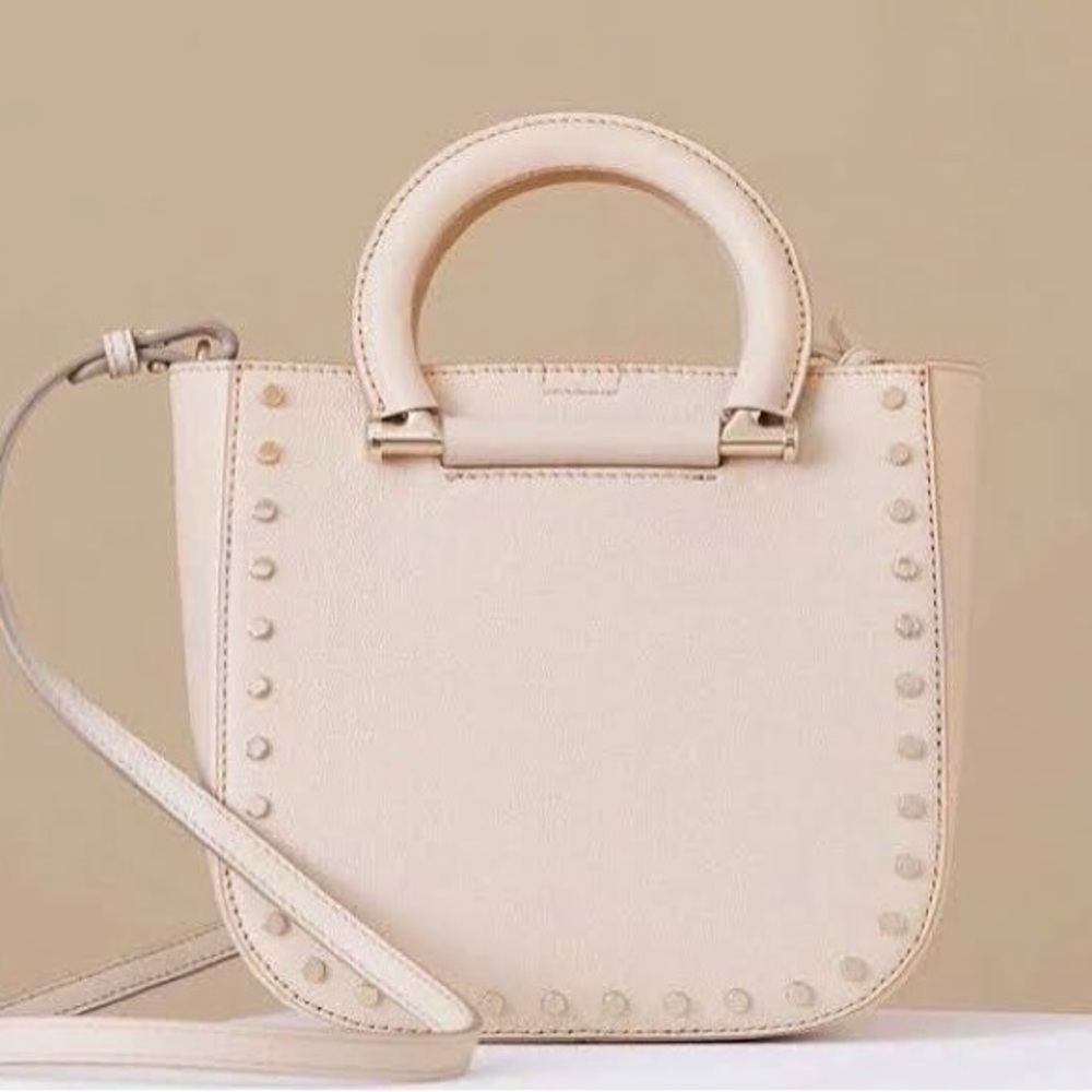Reiss Mayfair Mini Leather Tote Bag with Stud Accents